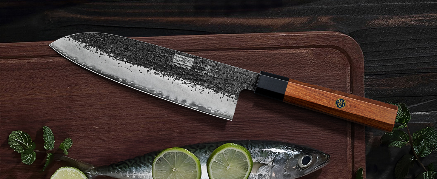 Професійний японський кухонний ніж HOSHANHO Gyuto (Сантоку), сталь, 20 см