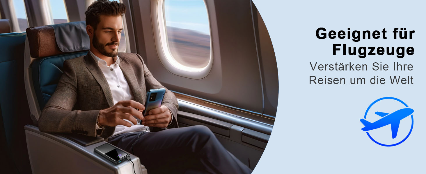 Power Bank 10000mAh 22.5W з PD USB-C: Швидка зарядка для iPhone, Samsung та Huawei (Чорний)