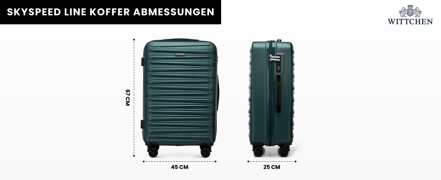 WITTCHEN Skyspeed Line - великий валіза-телескопічний кофр з ABS, 4 колеса, комбінаційний замок, для авіакомпаній Lufthansa/Eurowings/Ryanair/Condor