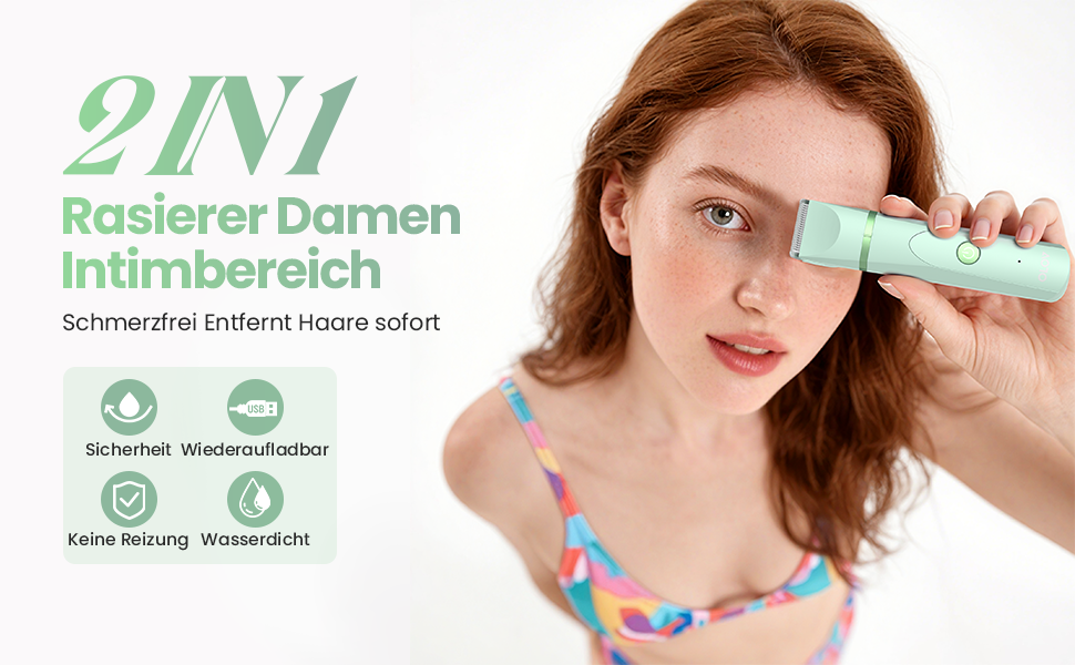 Електричний жіночий епілятор для тіла та обличчя, для інтимної зони, USB, зелений