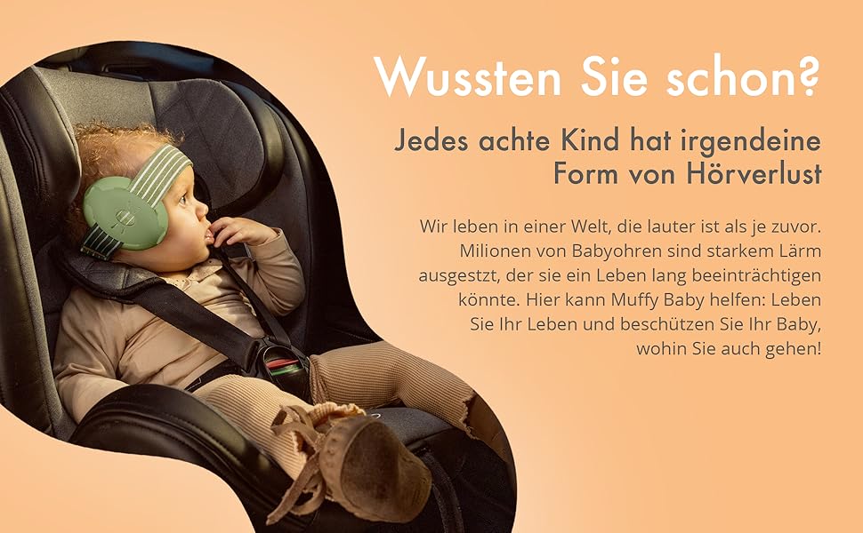 Захисні навушники Alpine Muffy Baby Klassik для дітей до 36 місяців - захист від шуму, антиковзне регульоване наголов'я, безпечні та сертифіковані в Німеччині, зелений колір