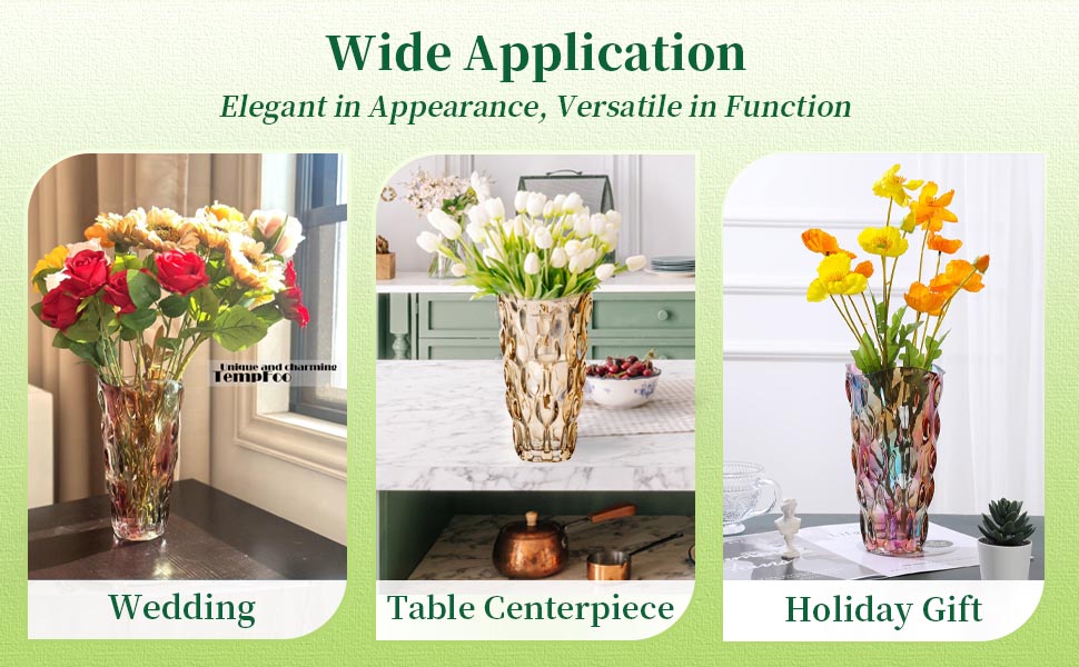 Скляна ваза для квітів Blumenvase Glas, 24 см, кришталева ваза, сучасний дизайн, велика ваза для букетів тюльпанів, декор для дому, подарунок на весілля, день матері, новосілля