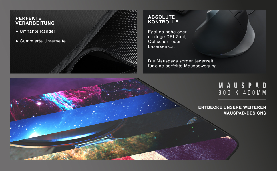 Килимок для миші TITANWOLF XXL 900 x 400mm - великий, для геймінгу, синій