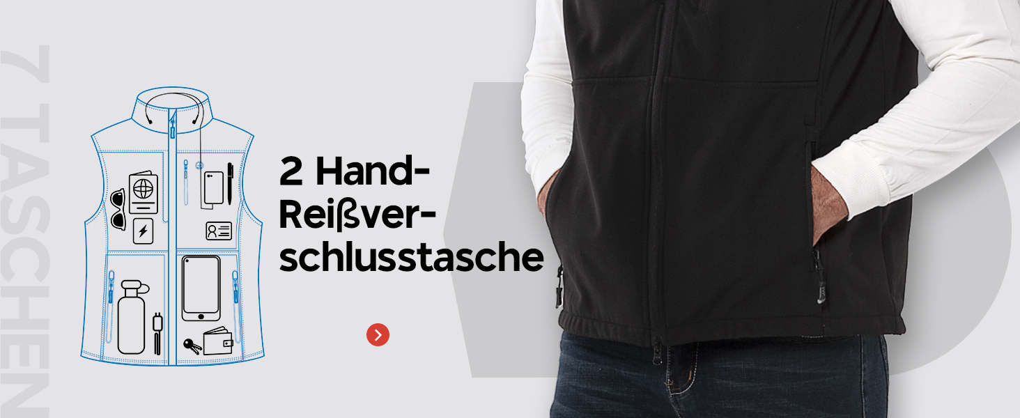 Чоловіча тепла жилетка Softshell з капюшоном, чорна XXL - водонепроникна, без рукавів