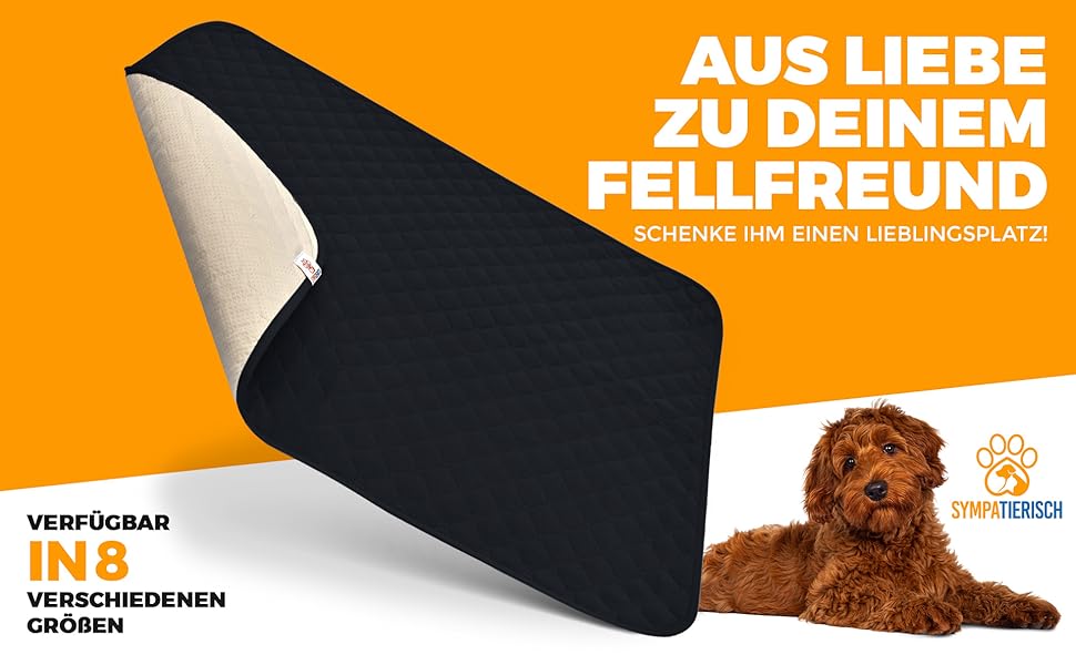 Водонепроникний килимок для собак SympaTierisch - захист дивану та ліжка - великий розмір (130 x 100 см) - чорний колір - легко перуться