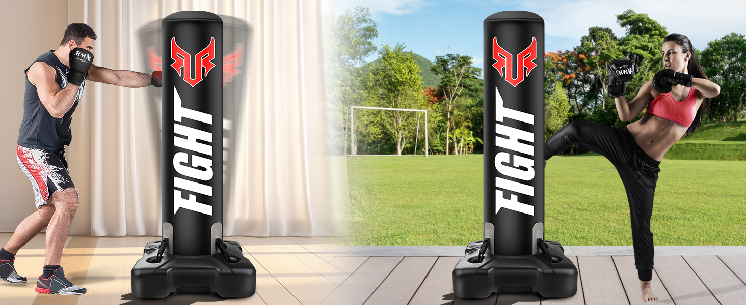 Boxsack Freistehend 175см JUOIFIP - Комплект для боксу з насосом та рукавичками, для кікбоксингу, MMA, Муай Тай, домашні тренування