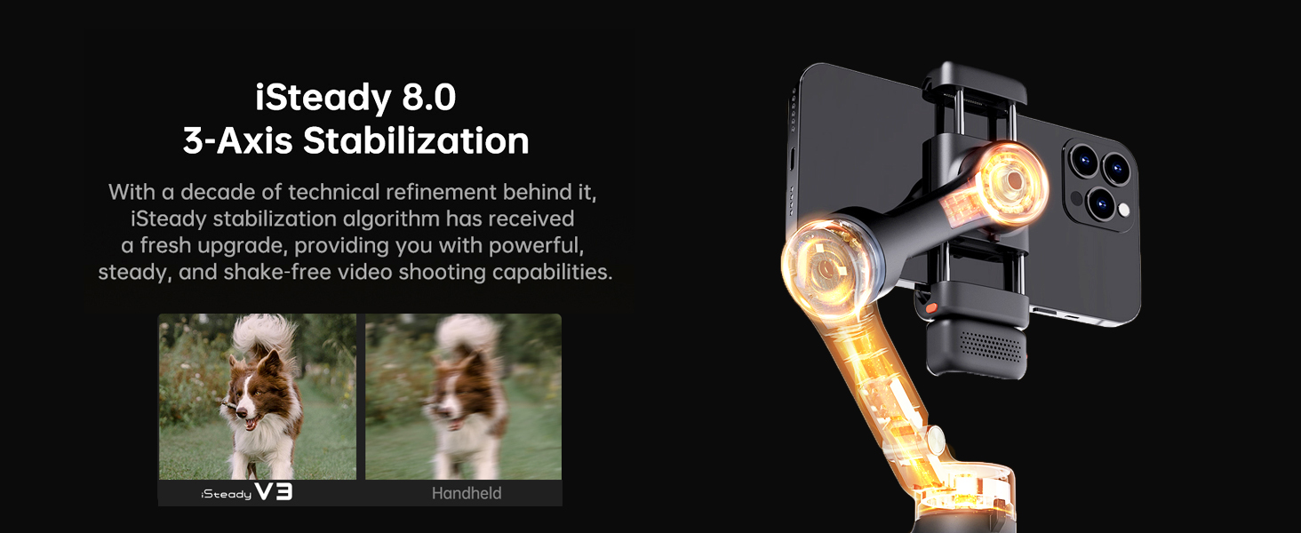 Hohem iSteady V3 – Стабілізатор для смартфона з AI-трекером, магнітним світлом та пультом ДУ