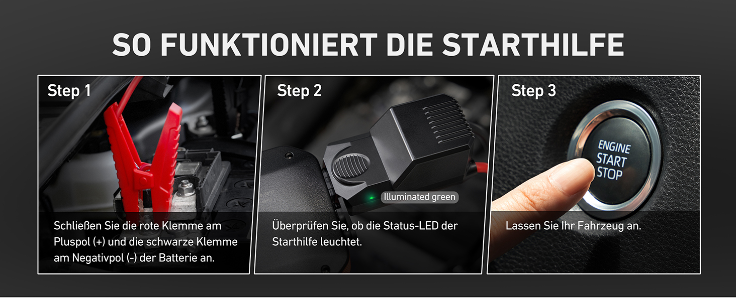 Powerbank Starthilfe AstroAI B8 для автомобілів: Jump Starter 12V, QC 3.0 USB, LED, для бензину/дизеля (7.0L/5.5L)