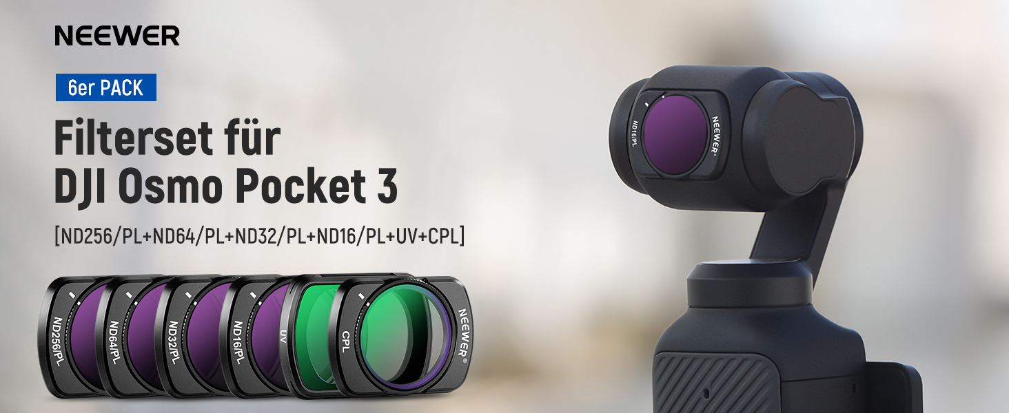 Набір фільтрів NEEWER для DJI Osmo Pocket 3: ND/CPL, UV, 6 шт.