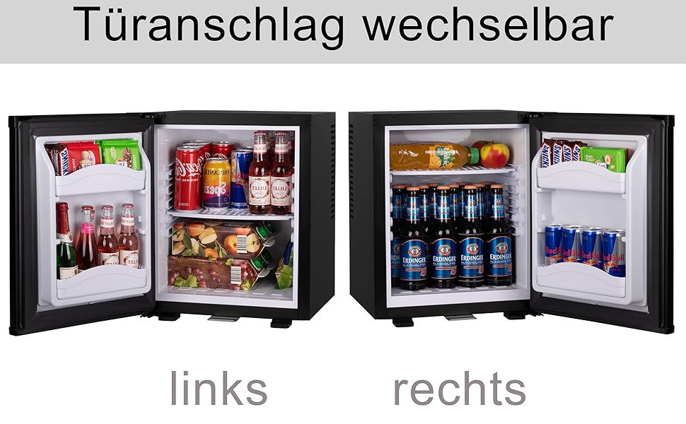 Міні-холодильник 28 літрів з замком, безшумний, з підсвічуванням, для вина, дверцята відкидні, 4°-14°C