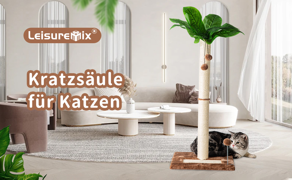 Котячий кігтетоп Leisuremix XXL, 80 см, зелений, сучасний дизайн, для великих котів
