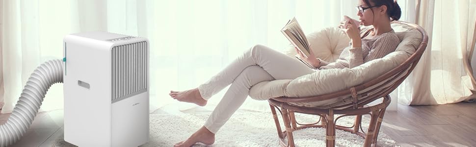 Мобільний кондиціонер Cecotec ForceClima: площа охоплення 20 м², пульт, LED-дисплей, 4 режими, 2 швидкості, осушувач повітря, таймер (7150 Style, 7000 BTU)