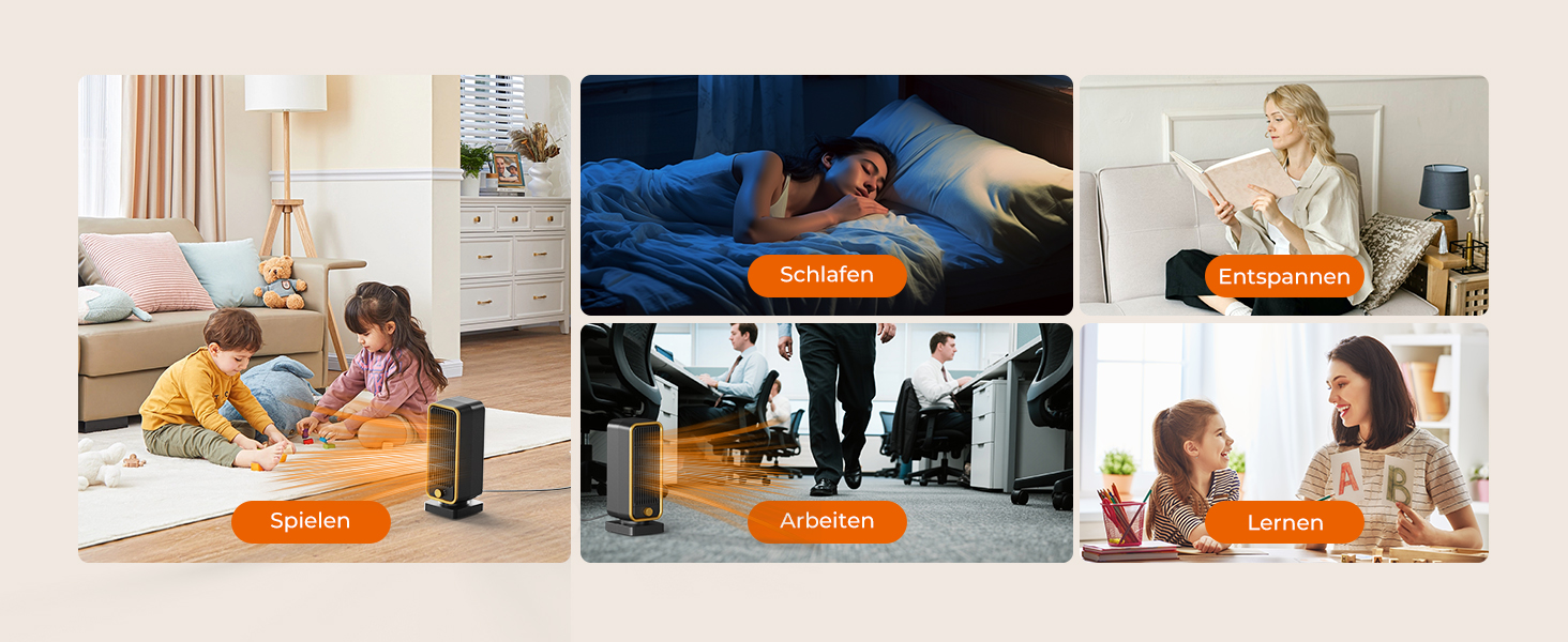 Електричний обігрівач PTC: тихий, енергоефективний, 900W, 3 режими, захист від перегріву та перекидання, для кімнат та спалень, чорний