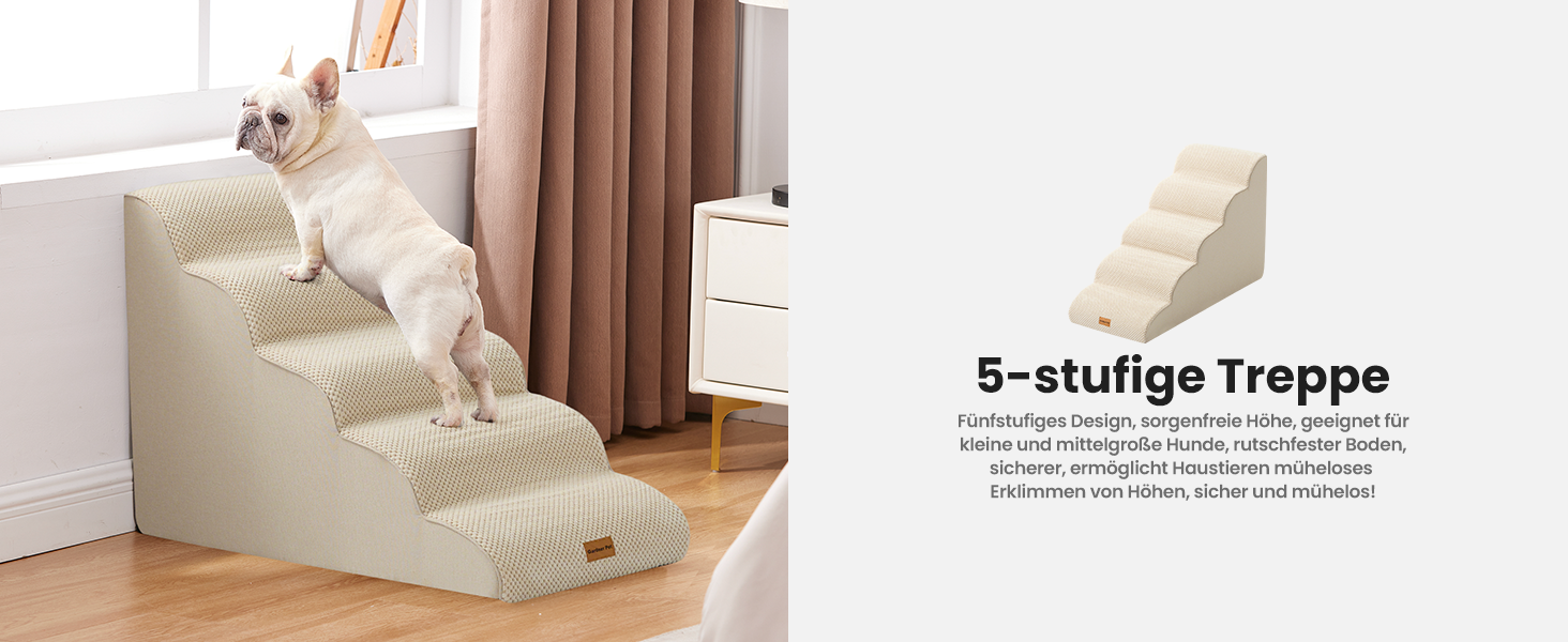 Сходинки для собак Gardner Pet - 3 сходинки, 35/42 см, з водонепроникним покриттям, для маленьких собак, з високощільних матеріалів