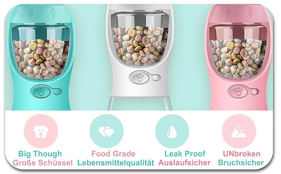 Набір з 2 шт. туристичних пляшок для собак з щіткою | Пляшка для собак 550 мл, витокозахисна, преміум-якість