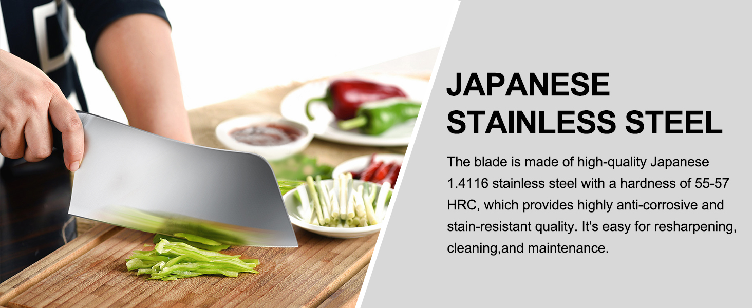 Ніж кухарський SHAN ZU, 18 см, професійний, з високоякісної сталі, з ручкою з дерева K133