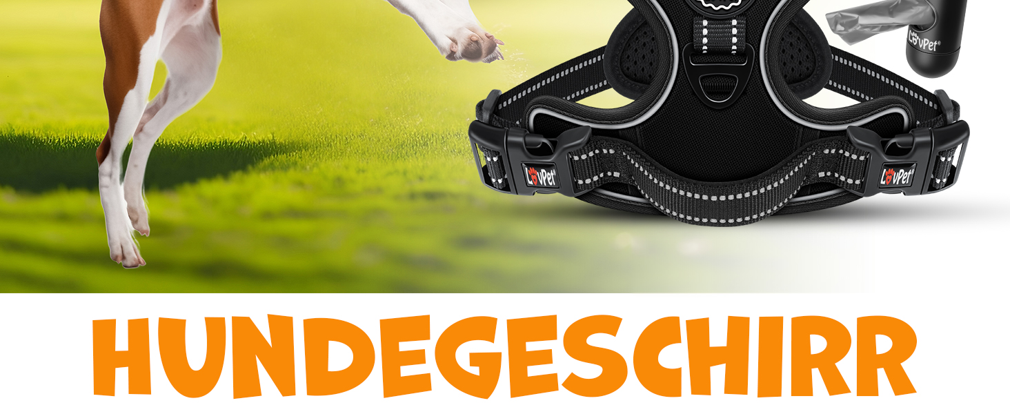 Шлейка для собак без натягу та задухи, дихаюча та м'яка, з світловідбиваючими елементами | Шлейка No-Pull з кишенькою для відходів | Регульована шлейка з ручкою - (M, Чорний)