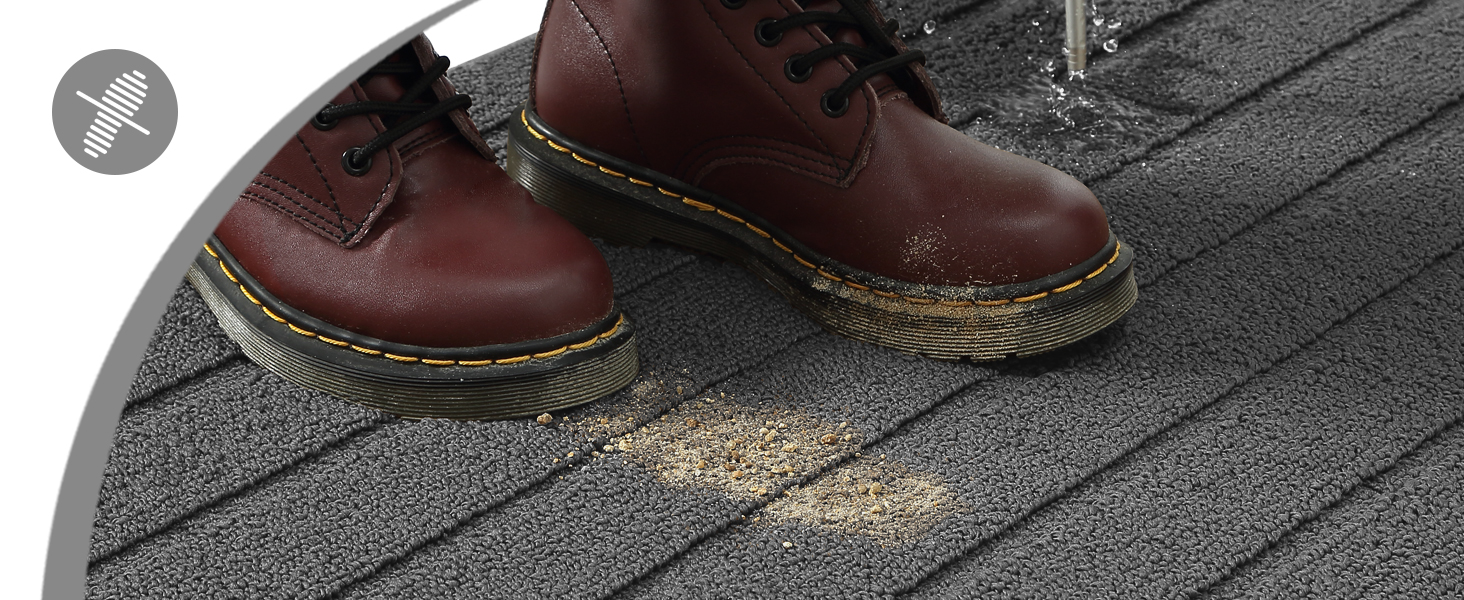 Килимок для дому COLOR&GEOMETRY 44x76 см - машинне прання, протиковзкий, вбираючий, мінімалістичний дизайн для входу, порогу та коридору (Сірий, 92 x 152 см)