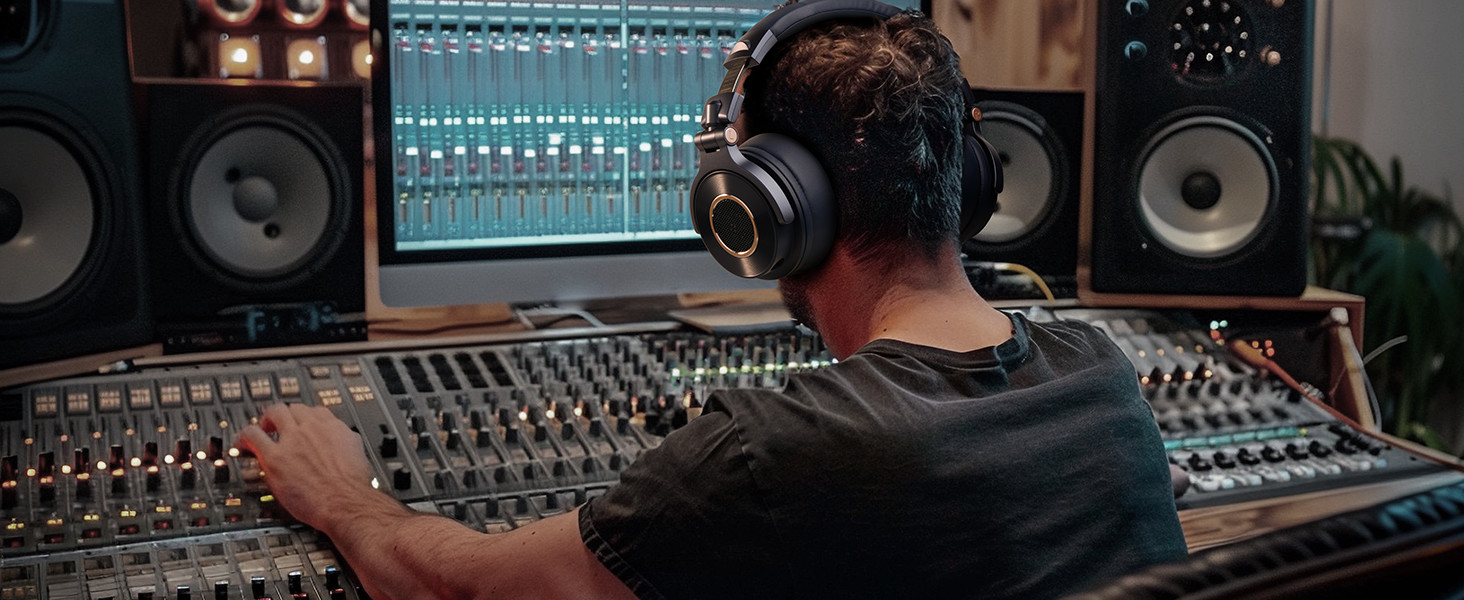 OneOdio Monitor 60: Професійні навушники-студійні, закриті, 38 Ом, Hi-Res Audio, 50 мм драйвер, знімний кабель (3.5 мм/6.35 мм), для подкастів, телефону, ПК (темно-синій)