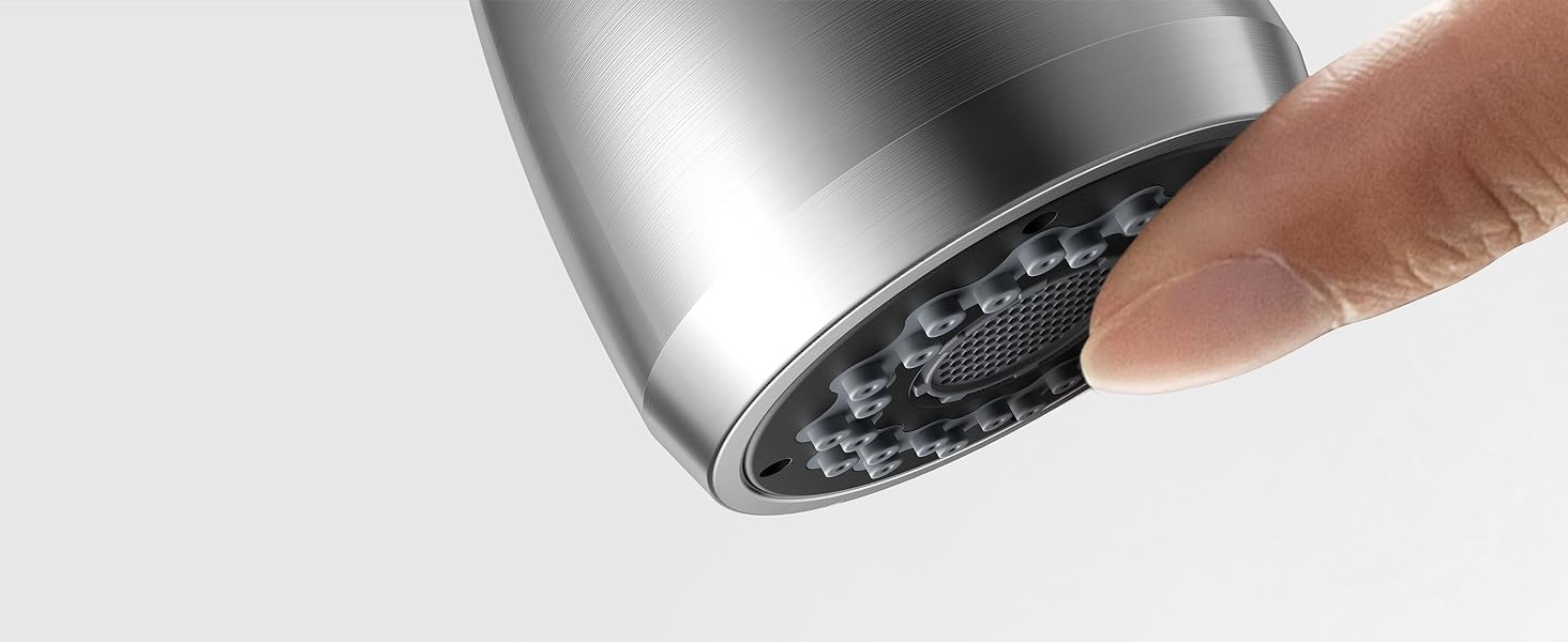 Змішувач для кухні FORIOUS з висувною лійкою, 360° обертання, 2 режими, нержавіюча сталь