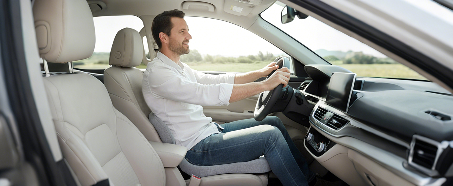 Ортопедична подушка для сидіння Urban Deco з підлокітником, ергономічна спинка з піною з пам'яті, подушка для офісного крісла, автокрісла, інвалідного візка, чорно-сіра, 1 шт. (Сіра)