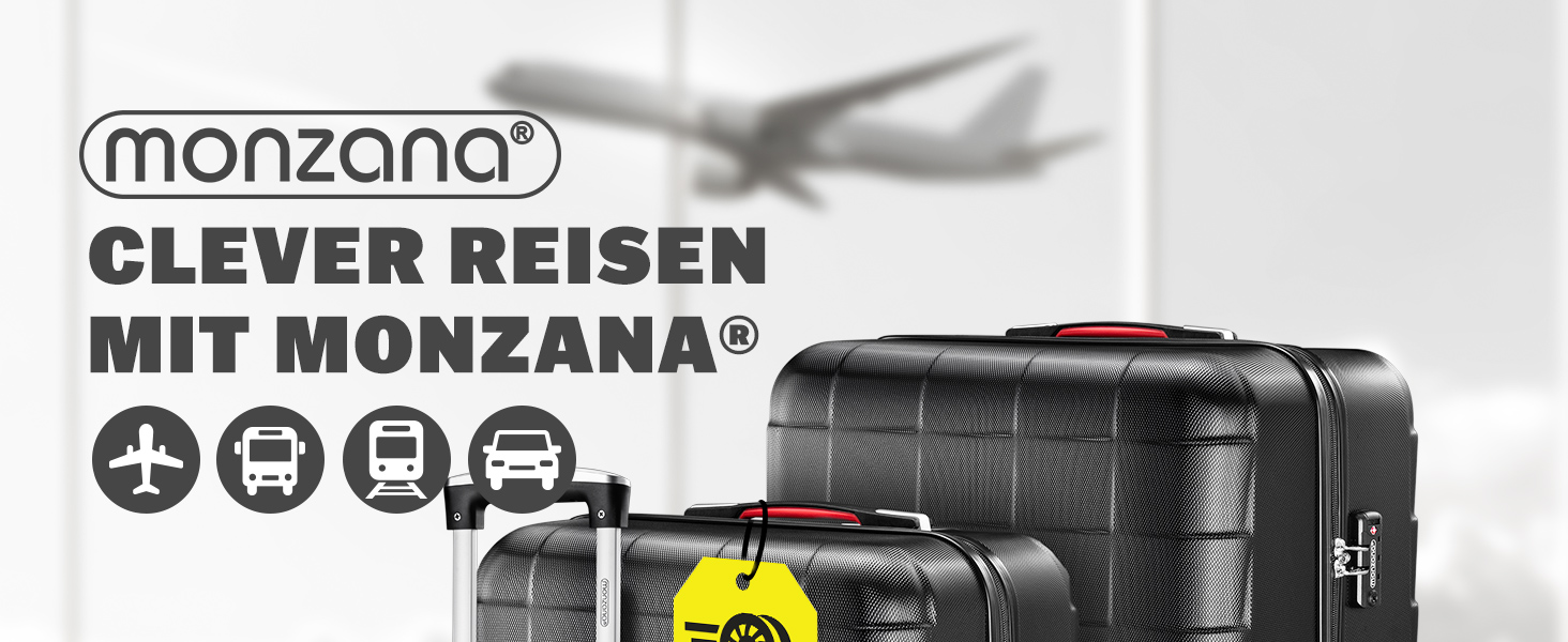 Набір валіз MONZANA® 3шт Exopack TSA, 3 шт. (M-L-XL), жорсткий корпус, блакитний