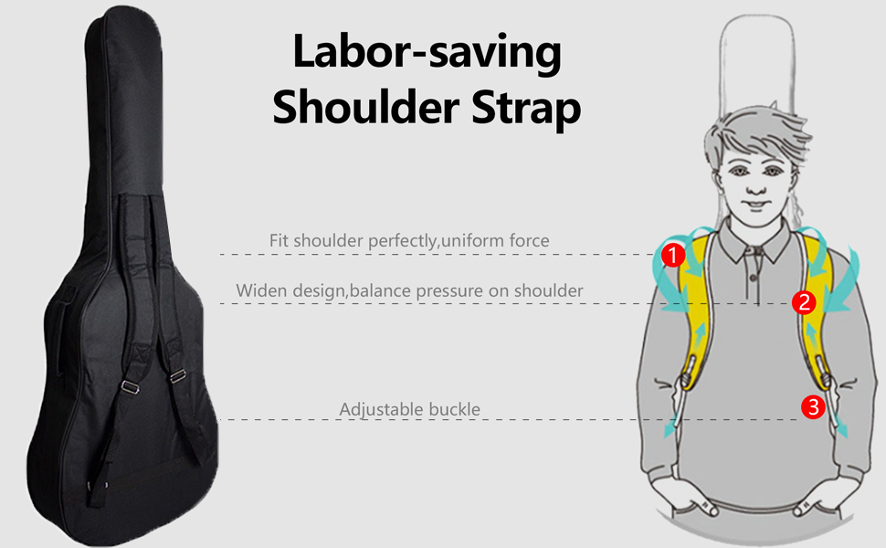 Чохол для гітари MINGZE 41 дюйм, водонепроникний, з регульованим плечовим ременем та рюкзаком, фіолетовий