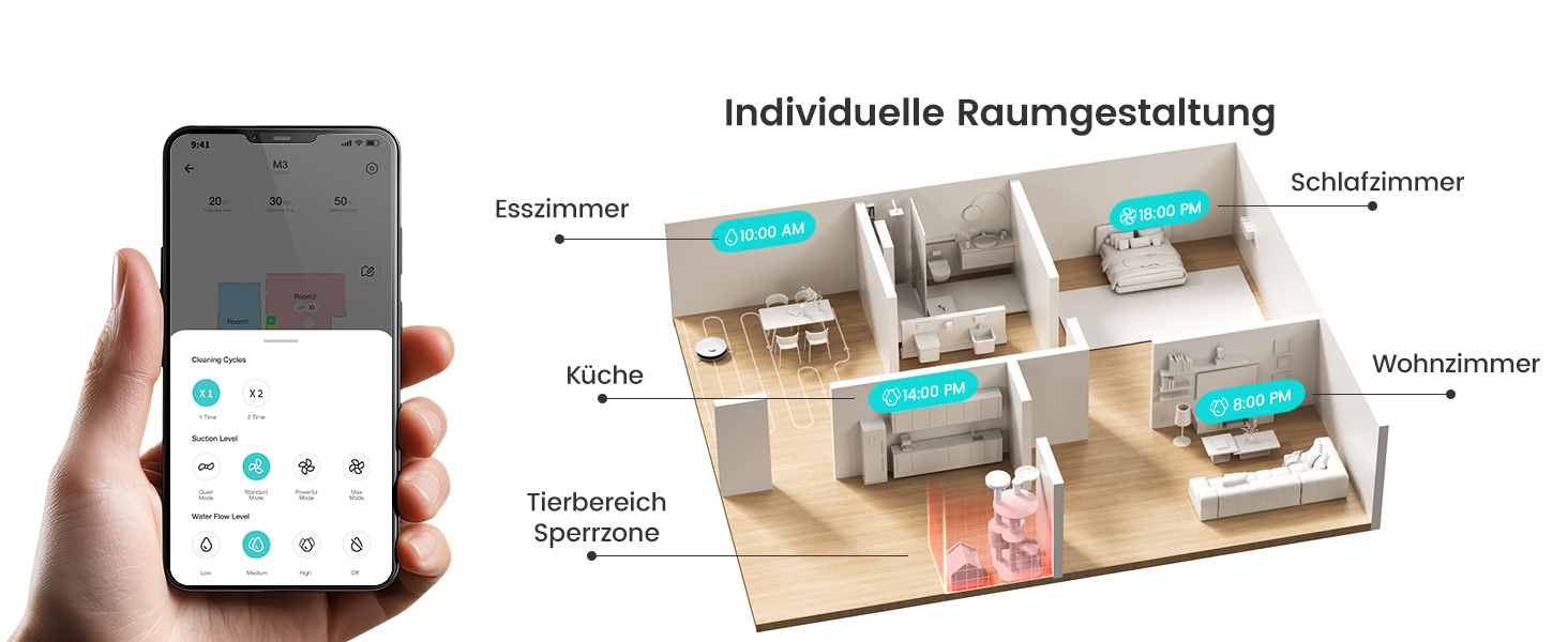 Робот-пилосос LEFANT M3 Gen2 з функцією миття підлоги, 12000Pa, LiDAR-навігація, керування через додаток/Alexa/iWatch