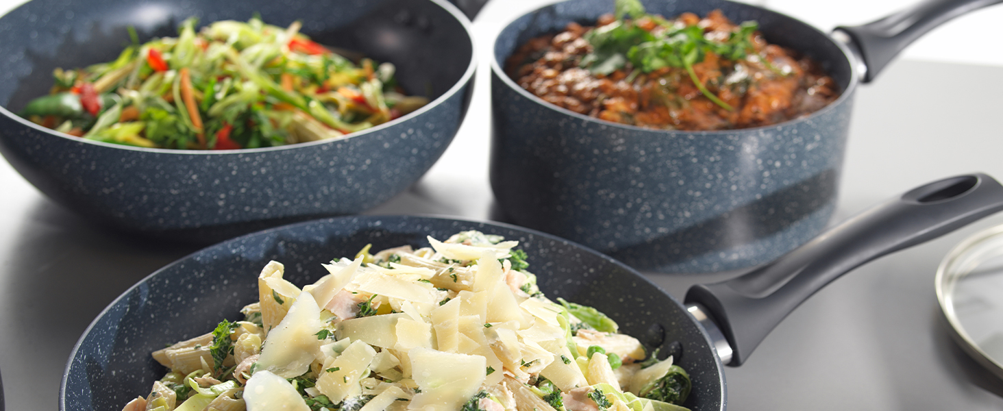 Сковорода Russell Hobbs Nightfall Stone 20 см з антипригарним покриттям, індукційна, з бакелітовою ручкою | Антипригарна, для омлетів