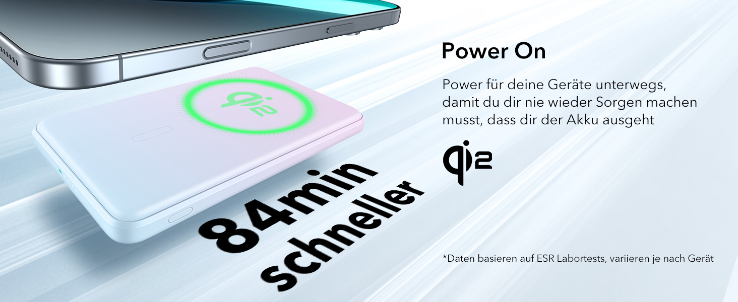 Power Bank ESR MagSafe з бездротовою зарядкою QI2, 15W, 5000mAh, білий (з підставкою)