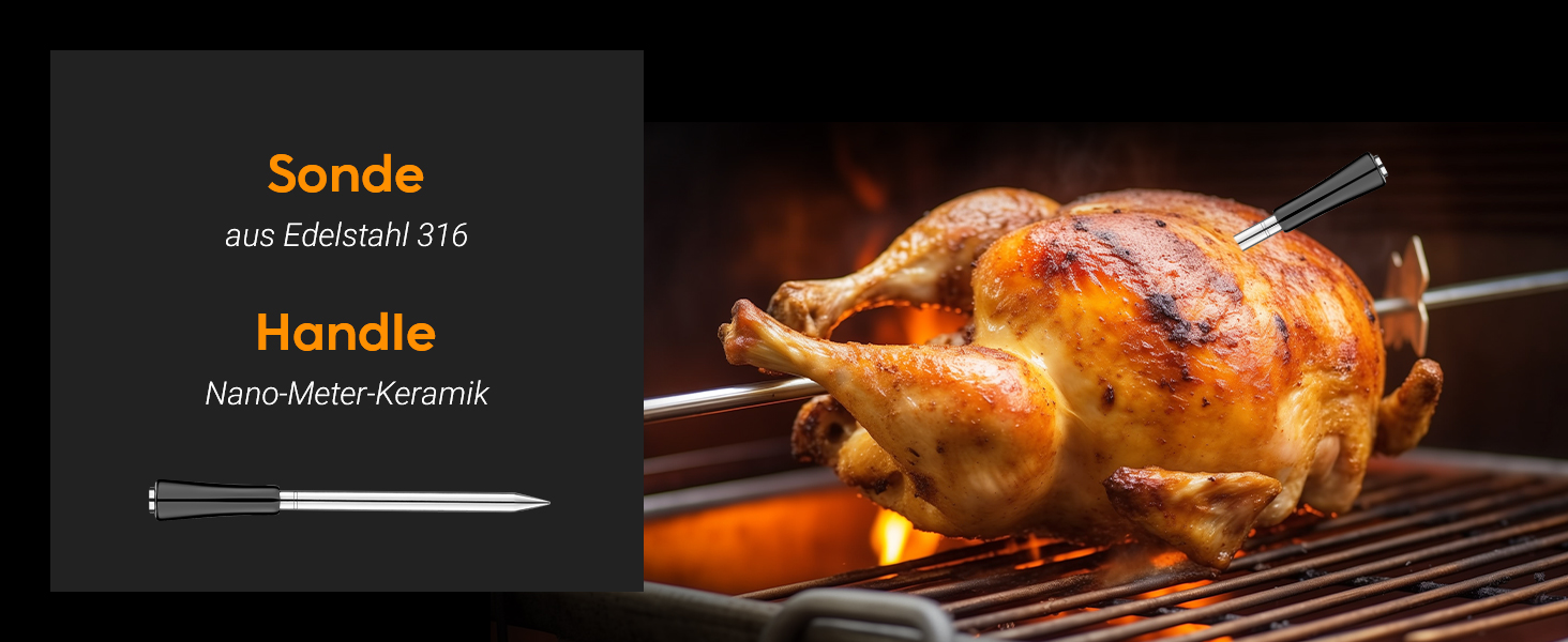 Термометр для м'яса Inkbird INT-11P: Бездротовий Bluetooth термометр для гриля, BBQ, духовки та кухні. Водостійкий IP67, з керуванням через додаток.