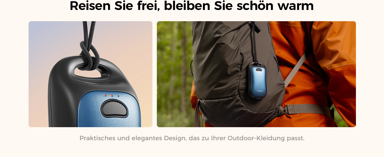 Електричні грілки для рук OCOOPA, 2 шт., водонепроникні IP45, ергономічні, 18 годин тепла, портативні, для відпочинку на природі, гольфу, кемпінгу, міського використання, Marineblau (темно-синій)