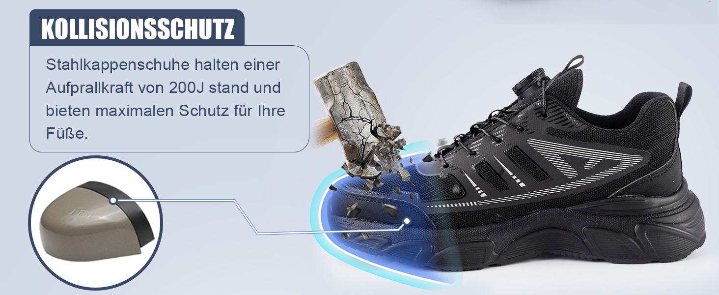 Чоловічі робочі черевики з металевим носком, неслизькі, чорні, 41 EU