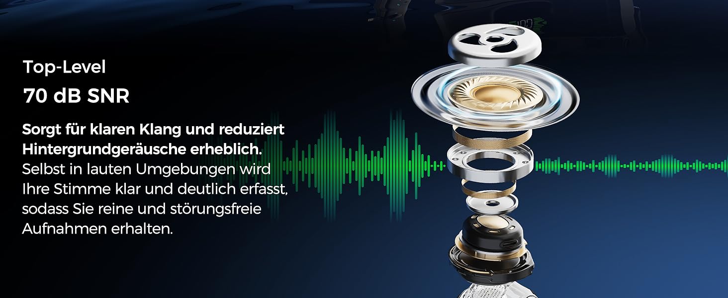 Мікрофон-петличка Aceele бездротовий для iPhone/Android/планшетів/ПК, Hi-Fi звук, шумозаглушення, 24 години роботи, радіус дії 50м, мініатюрний мікрофон для відео/стрімінгу/влогів/подкастів/інтерв'ю з кейсом для зарядки