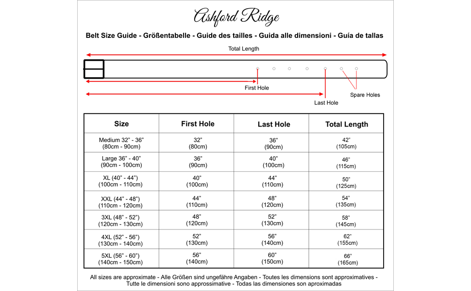 Чоловічий шкіряний ремінь Ashford Ridge 25 мм, 95 см, коричневий колір