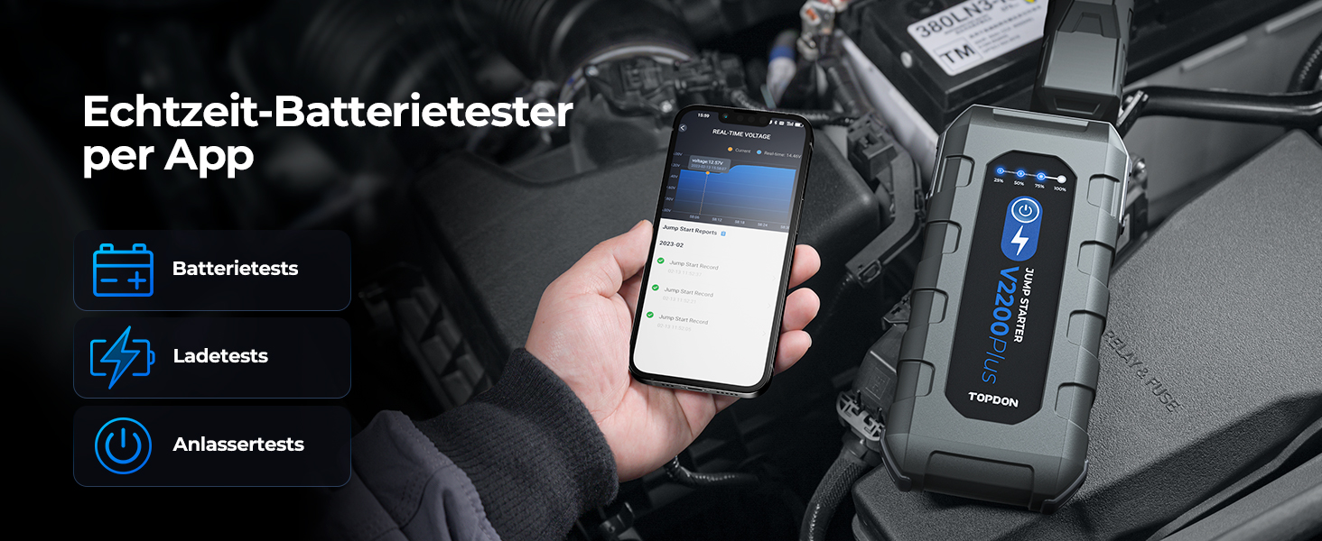 TOPDON V2200Air: Портативний пусковий пристрій та компресор для авто (2200A, 150PSI)