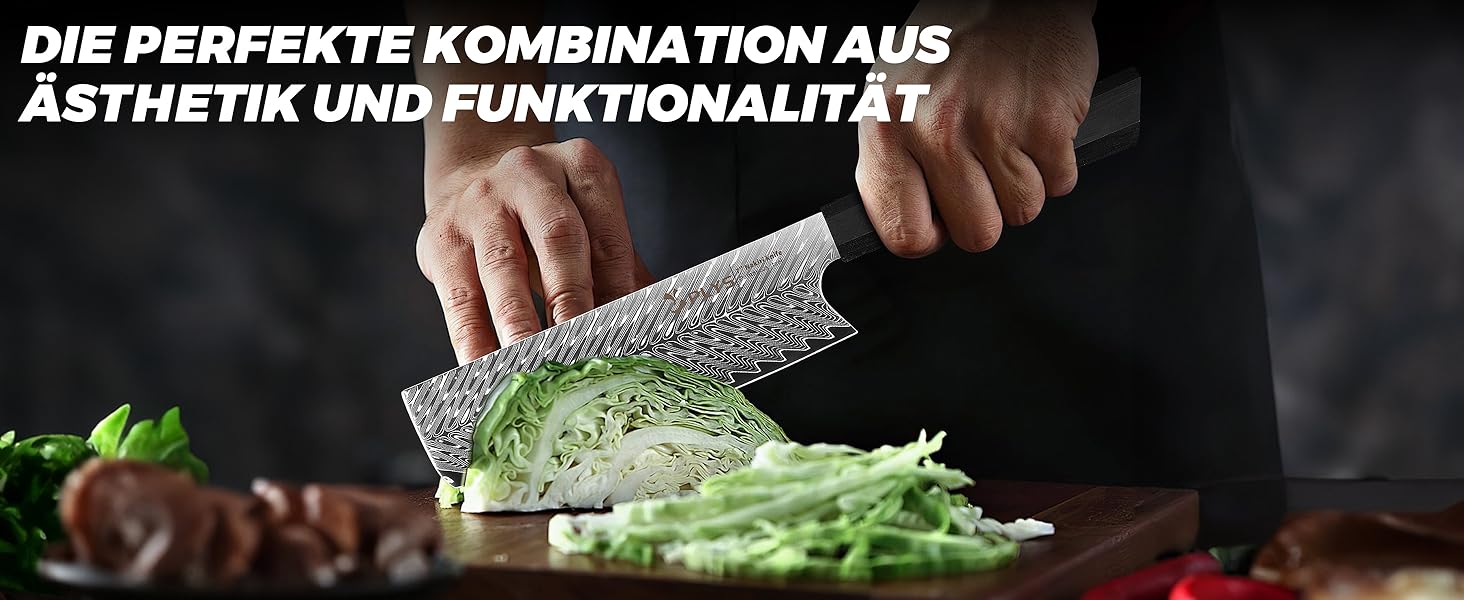 Ніж кухонний японський Kiritsuke Damast Plys 20 см, сталь VG10, 67 шарів, рукоятка G10, подарункова коробка