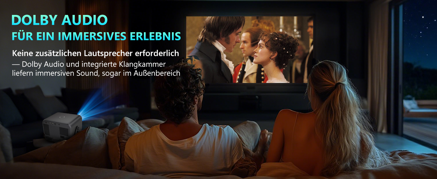 Beamer 4K для дому: 500 ANSI люмен, 1080P (підтримка 4K), автофокус, корекція трапецеїдального спотворення, WiFi 6, Bluetooth 5.0, Smart Beamer A-500ANSI
