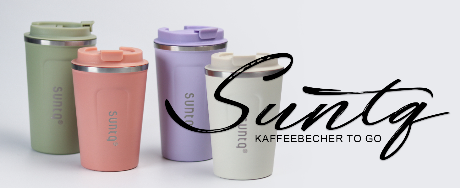 Термокружка з нержавіючої сталі SUNTQ - 510 мл, з подвійними стінками, ізольована, з кришкою, багаторазова (чорна)