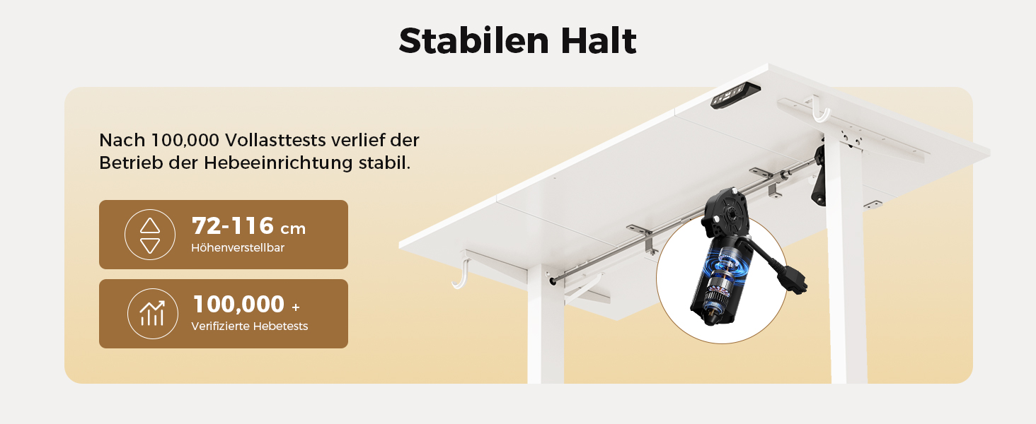 Електричний регульований стіл Agilestic з підсвічуванням, USB-портом та мобільним кріпленням для монітора, 120 x 80 см (Білий)