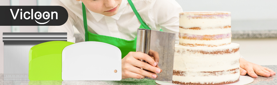 Набір карт для тіста Vicloon (3 шт.) з нержавіючої сталі, картки для розкачування тіста, скребки для тіста, для тортів, піци, хліба, кухонні аксесуари, сріблясті