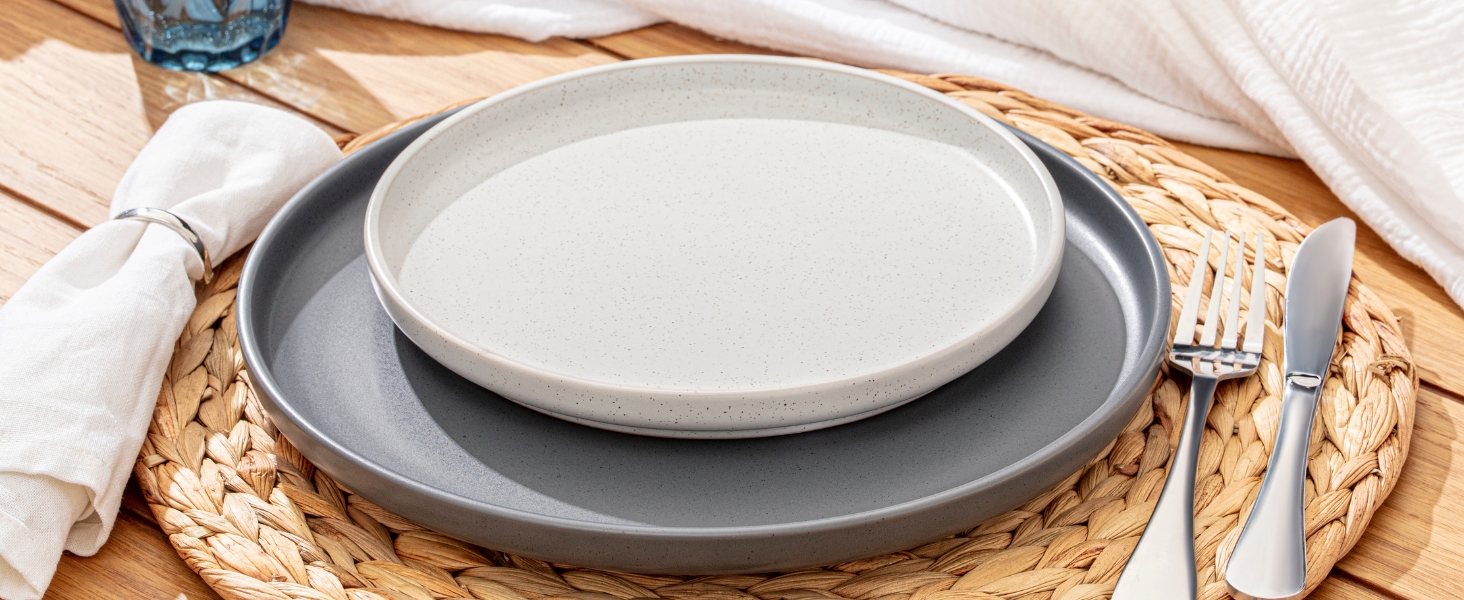 Набір посуду SÄNGER Leeds (12 предметів): тарілки для 4 осіб, супові миски, сервіз кольоровий, стійкий до подряпин | VALUE COLLECTION