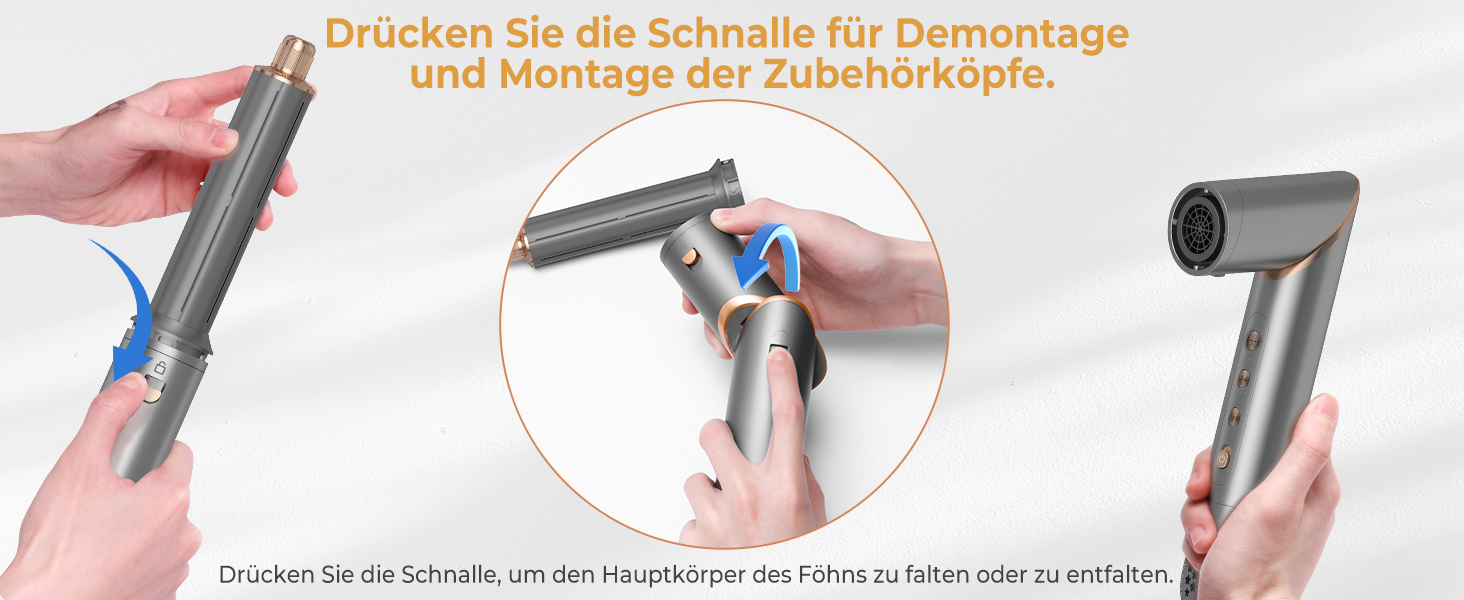 UKLISS 8-в-1 Pro Airstyler: Фен-щітка, локони, стайлер для волосся, 1400W, 110,000RPM, подарунок для жінок