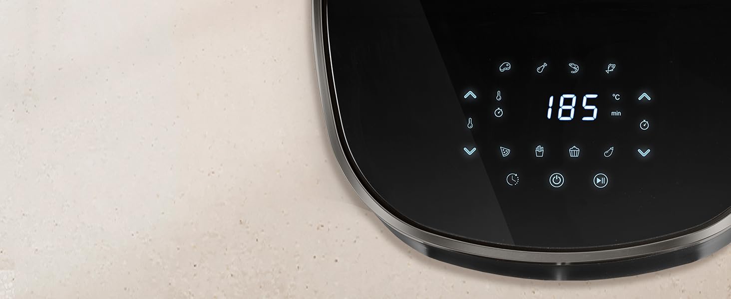 Фритюрниця Ufesa Phantom AF5000 з гарячим повітрям, 5L, Wi-Fi, LED-дисплеєм, 1500W, ексклюзив від Amazon, з функцією приготування на пару (6L)