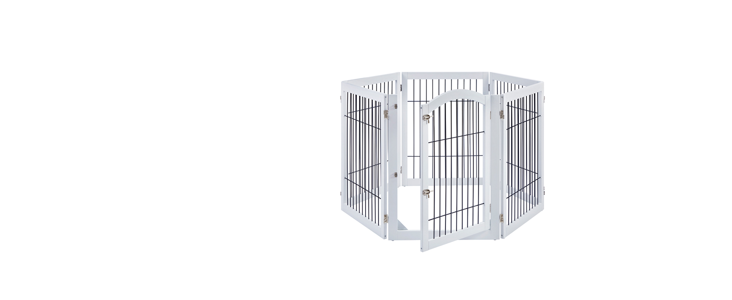 Захисне металеве ґратка для камінів Unipaws, огорожа для собак, 6 панелей, без свердління, для цуценят, 4 ніжки, білий колір