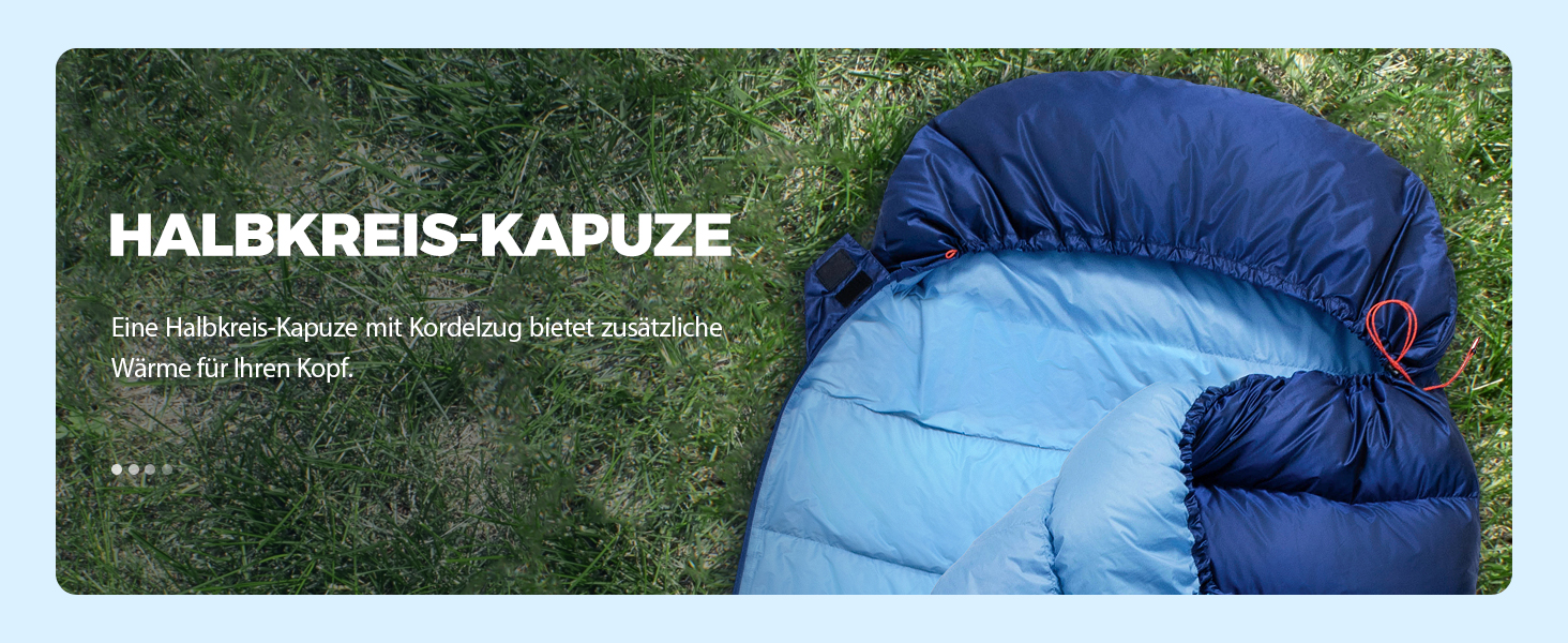 Спальний мішок зимовий Daunenschlafsack Winter: теплий та легкий для дорослих та дітей, 680FP, для кемпінгу, альпінізму, 0°C (Чорний), -10°C (Блакитний)