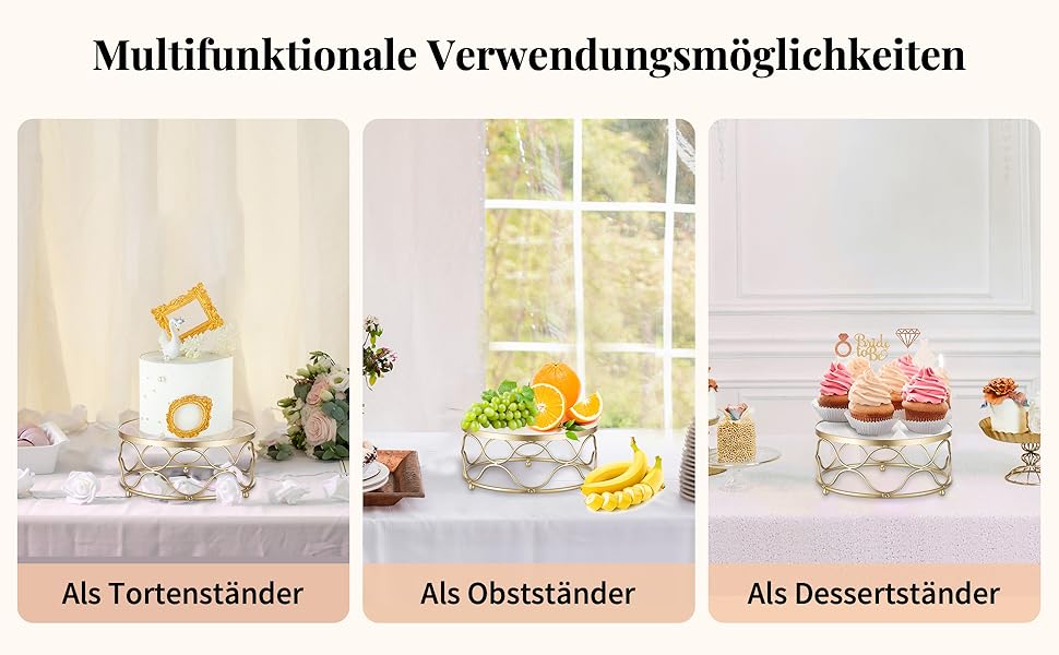 Підставка для торта NUPTIO, кругла, 30 см, металева з акриловою платформою, для вечірки, дня народження, хрещення, Різдва