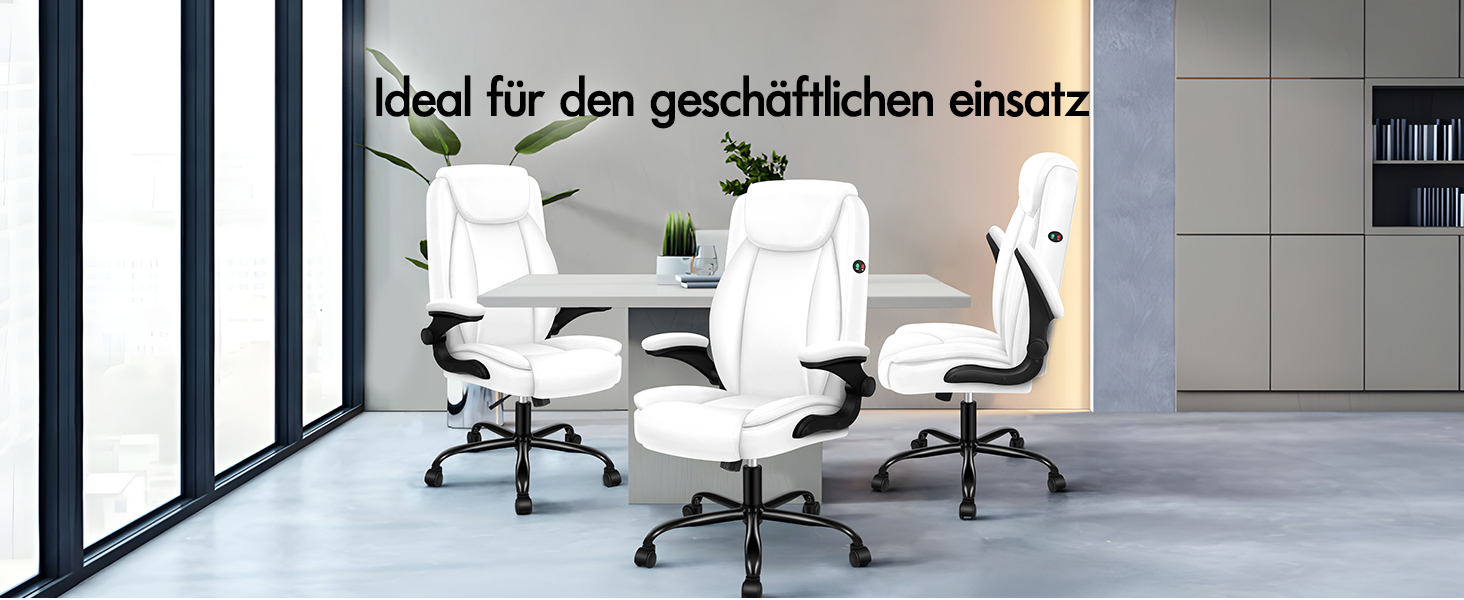 Офісне крісло ALFORDSON з регульованим нахилом 150°, обертання 360° та підставкою для ніг, PU-шкіра, чорний глянець (для дому та ігор)