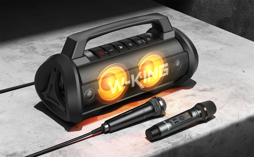 W-KING Bluetooth Колонка 120W з підсиленням басів 70W, чорна. Портативна колонка для вечірок, кемпінгу, пляжу, саду. BT 5.4, IPX6, до 42 годин, RGB підсвітка, стерео-з'єднання, DSP/EQ.