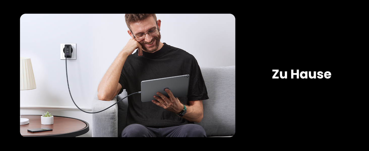 Зарядний пристрій UGREEN 65W USB-C GaN PD з 4 портами для MacBook, iPhone, iPad, Samsung